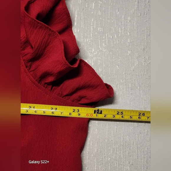 ANRABESS XXL DRESS COLOR WINE RUFLEE SLEEVE. - Picture 7 of 13